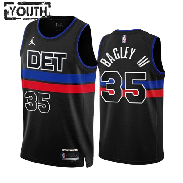 Detroit Pistons Trikot Marvin Bagley III 35 Jordan 2022-23 Statement Edition Schwarz Swingman - Kinder
